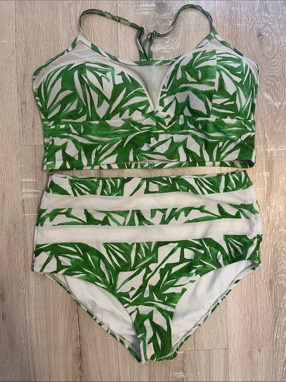 Women’s Athleta Green Leaf High-Waist Bikini Set